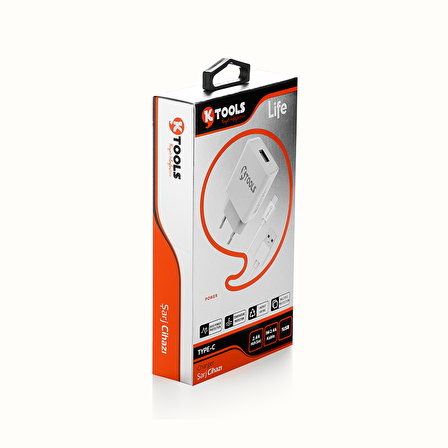 Ktools ZX-1U13 Type-C 12 Watt Hızlı Şarj Aleti Beyaz